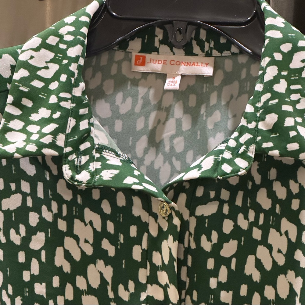 EUC Jude Connally Henley Dress in Green Leopard Print - Picture 3 of 5